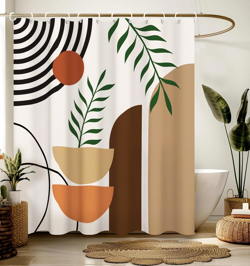 Stanoha Shower Curtain for Bathroom Stall Boho Modern Cute Aesthetic Decorative Girly Waterproof Unique Art Elegant Girls Chic Print Design Teen Pretty Women Cortinas de Baño Bathtub 72 x72 Inch - Image 1